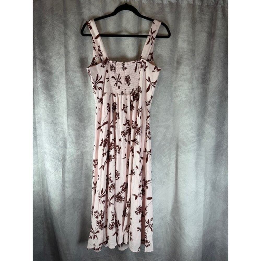 WAYF Womens Leonie Floral Corset Midi Dress Sz Medium Baby Pink - Picture 2 of 11